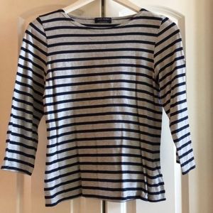 Saint James Breton Gray and Navy Stripe Top